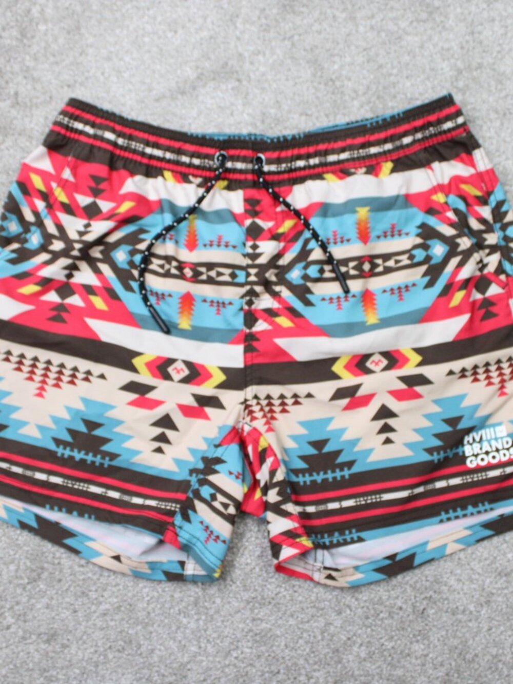 HVIII Brand Goods Goat Shorts Men XL Red Aztec Print 6" Not Dead Yet NDY Stretch